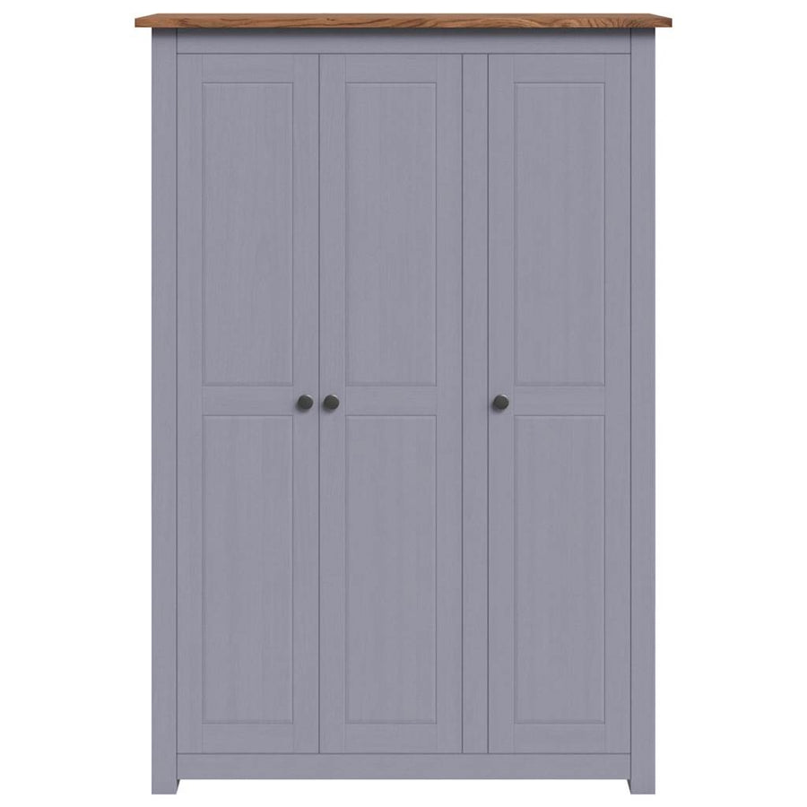 3-Door Wardrobe Grey 118x50x171.5 cm Pine Panama Range