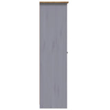 3-Door Wardrobe Grey 118x50x171.5 cm Pine Panama Range - Rear View
