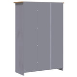 3-Door Wardrobe Grey 118x50x171.5 cm Pine Panama Range - Close-Up Angle