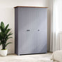 3-Door Wardrobe Grey 118x50x171.5 cm Pine Panama Range
