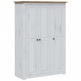3-Door Wardrobe White 118x50x171.5 cm Pine Panama Range - Front View