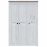 3-Door Wardrobe White 118x50x171.5 cm Pine Panama Range - Top-Down View