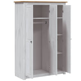 3-Door Wardrobe White 118x50x171.5 cm Pine Panama Range - 45-Degree Angle