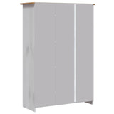 3-Door Wardrobe White 118x50x171.5 cm Pine Panama Range - Close-Up Angle
