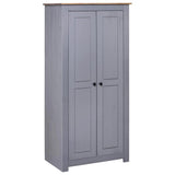 Wardrobe Grey 80x50x171.5 cm Solid Pine Panama Range - Front View