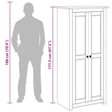 Wardrobe Grey 80x50x171.5 cm Solid Pine Panama Range