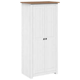 Wardrobe White 80x50x171.5 cm Solid Pine Panama Range - Front View