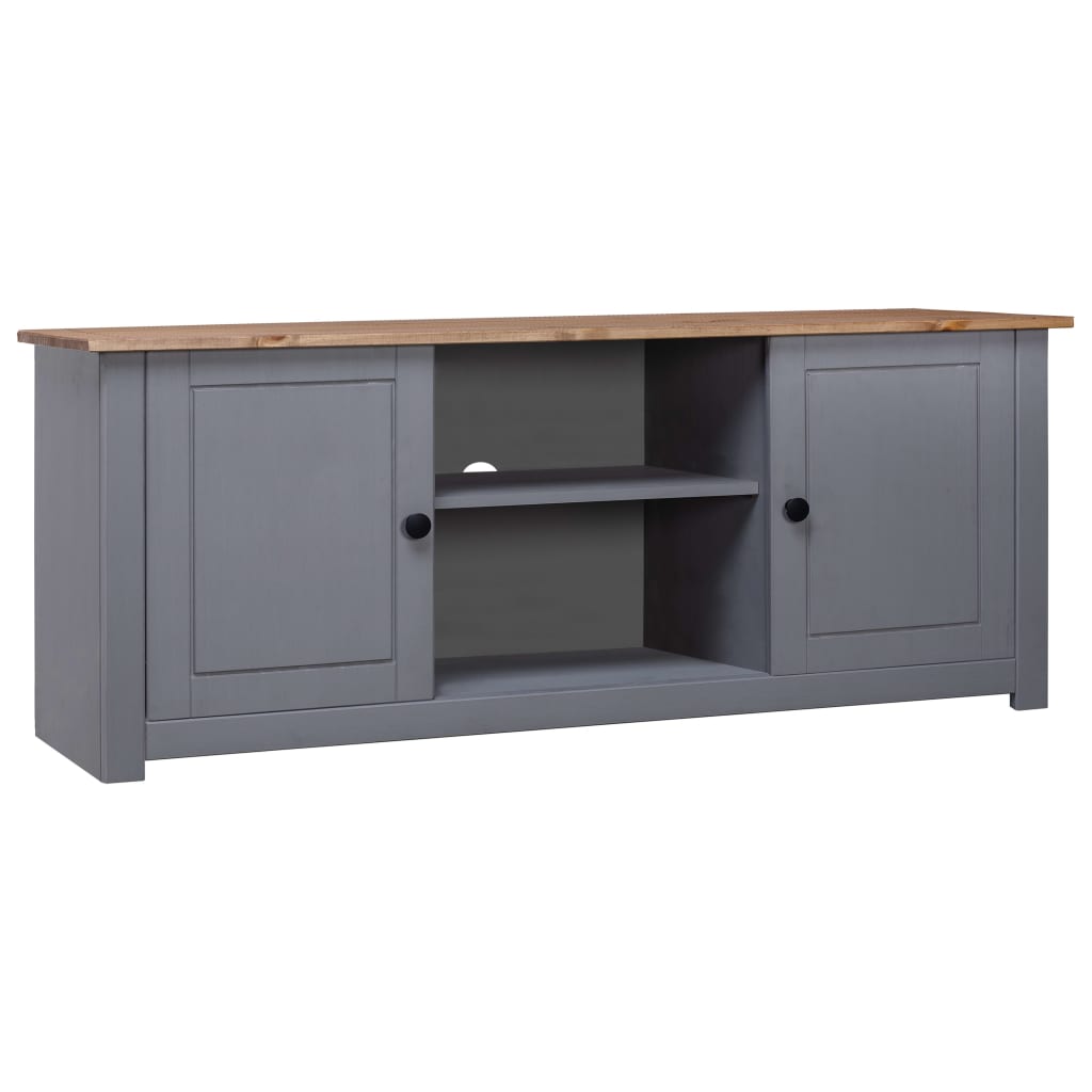 Tv Cabinet Grey 120x40x50 Cm Solid Pine Wood Panama Range