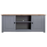 Tv Cabinet Grey 120x40x50 Cm Solid Pine Wood Panama Range - Front View
