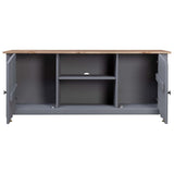 Tv Cabinet Grey 120x40x50 Cm Solid Pine Wood Panama Range