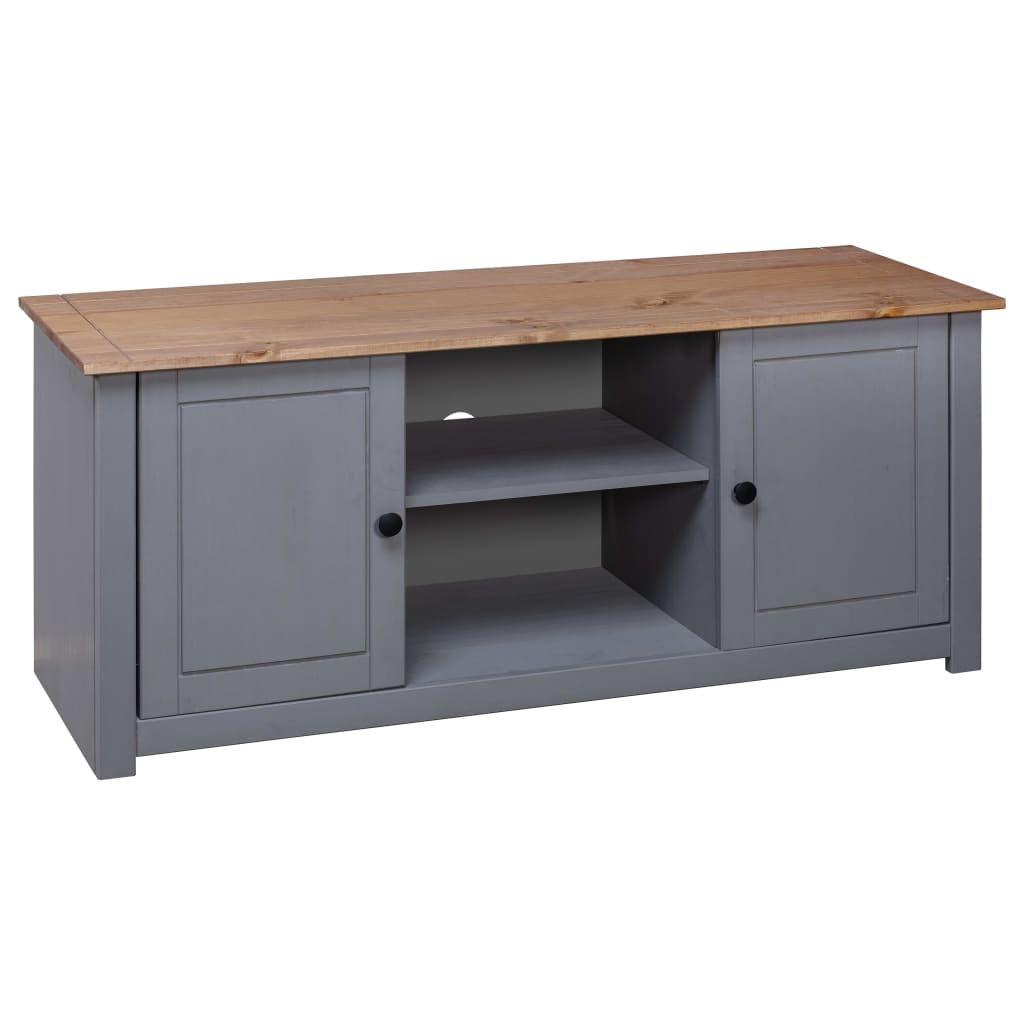 Tv Cabinet Grey 120x40x50 Cm Solid Pine Wood Panama Range
