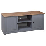 Tv Cabinet Grey 120x40x50 Cm Solid Pine Wood Panama Range - Top-Down View