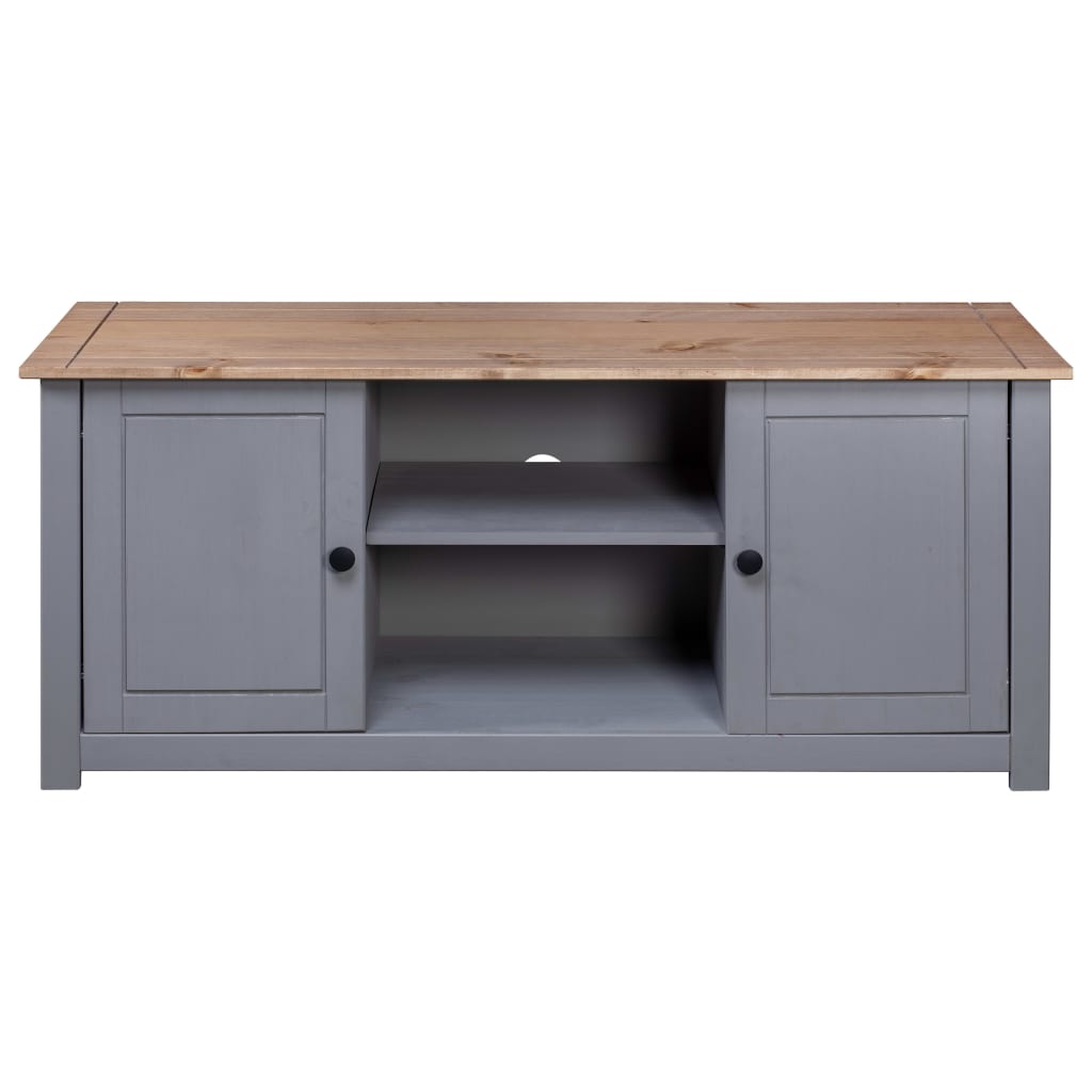 Tv Cabinet Grey 120x40x50 Cm Solid Pine Wood Panama Range