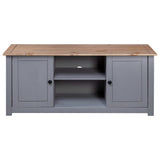 Tv Cabinet Grey 120x40x50 Cm Solid Pine Wood Panama Range - 45-Degree Angle