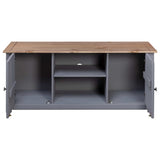Tv Cabinet Grey 120x40x50 Cm Solid Pine Wood Panama Range