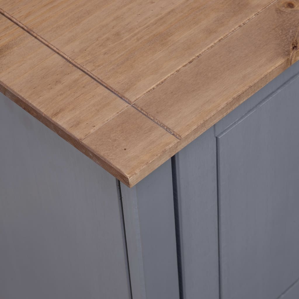Tv Cabinet Grey 120x40x50 Cm Solid Pine Wood Panama Range