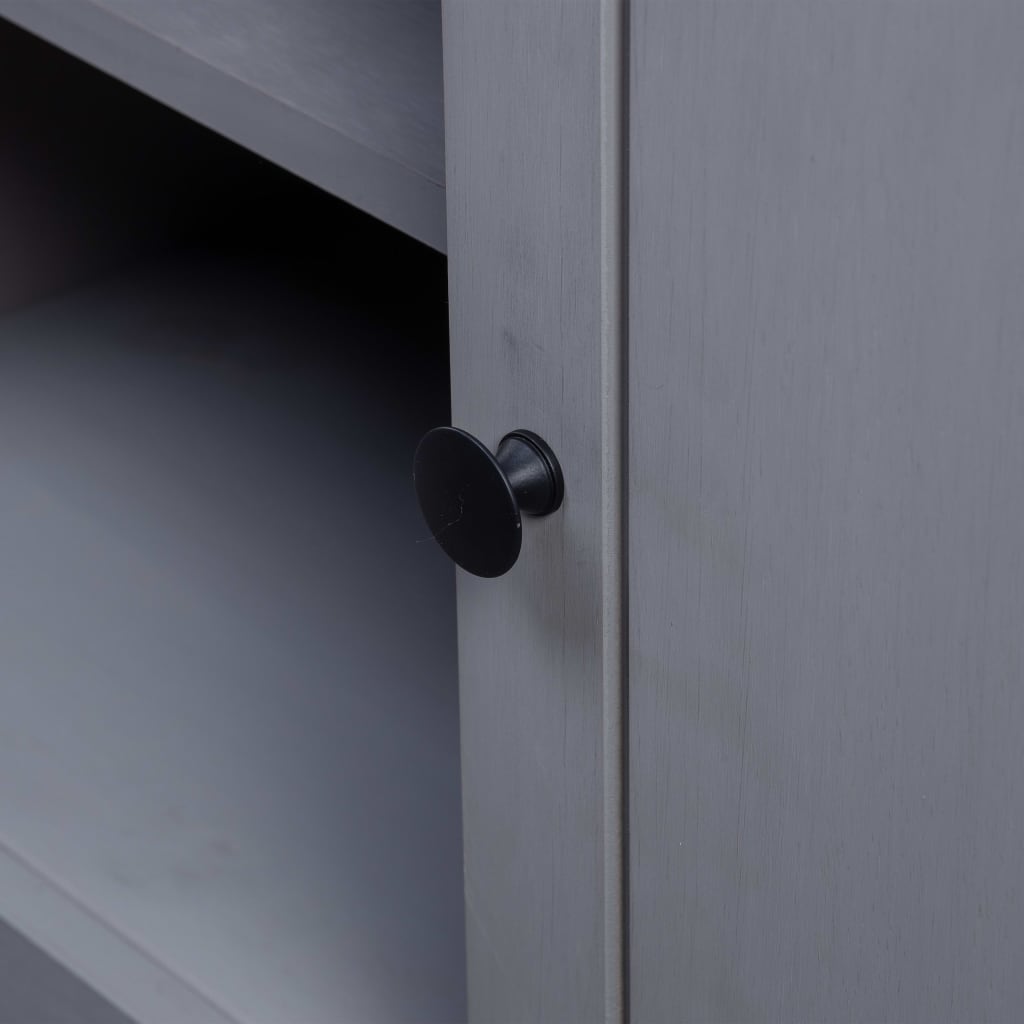 Tv Cabinet Grey 120x40x50 Cm Solid Pine Wood Panama Range
