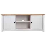 Tv Cabinet White 120x40x50 Cm Solid Pine Wood Panama Range
