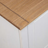 Tv Cabinet White 120x40x50 Cm Solid Pine Wood Panama Range - Close-Up Angle