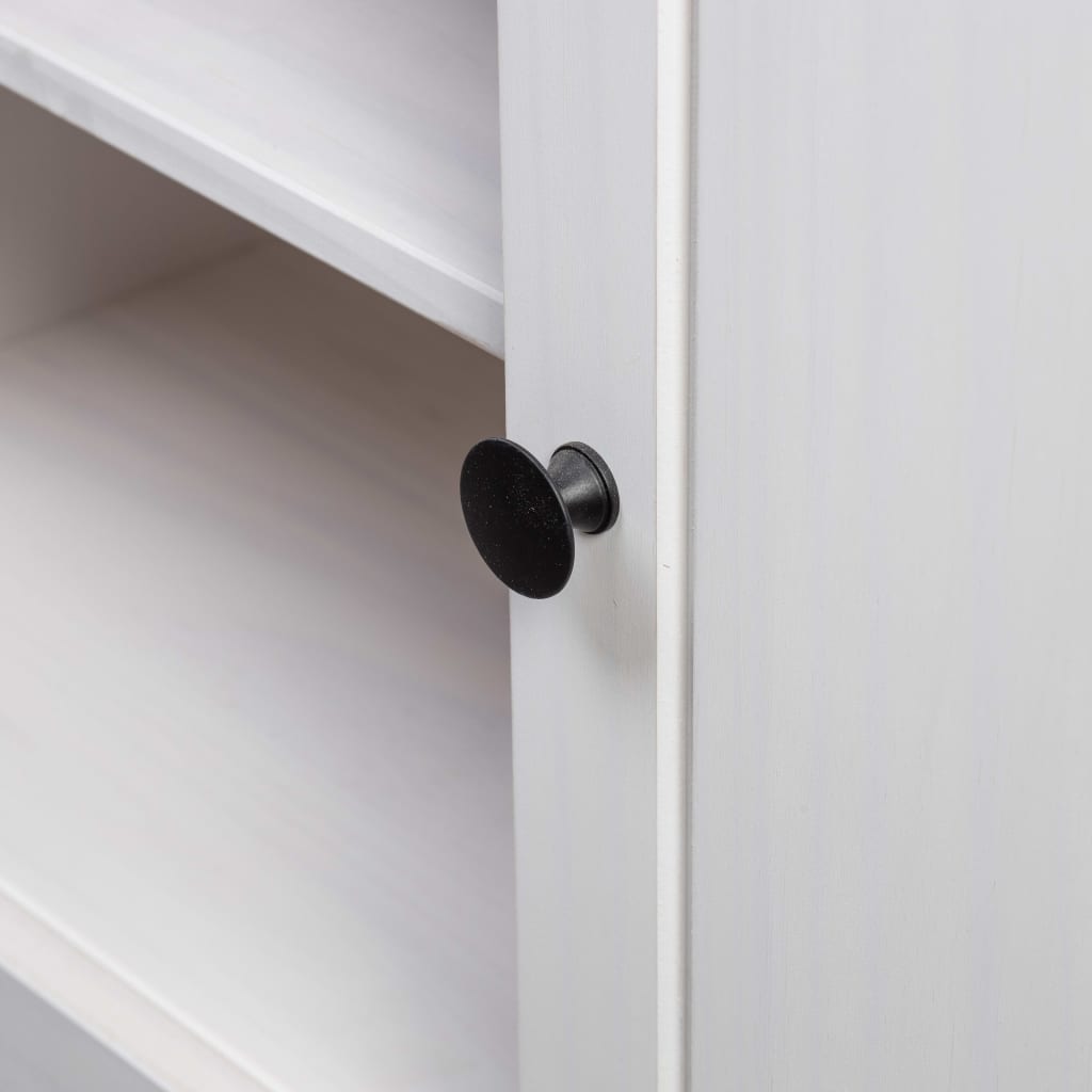 Tv Cabinet White 120x40x50 Cm Solid Pine Wood Panama Range