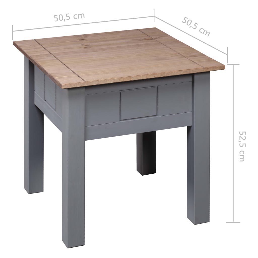 Nightstand Grey 50.5x50.5x52.5 Cm Pine Panama Range