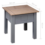 Nightstand Grey 50.5x50.5x52.5 Cm Pine Panama Range - Rear View