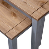 Nesting Tables 2 pcs Grey Solid Pine Wood Panama Range - 45-Degree Angle