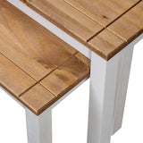 Nesting Tables 2 pcs White Solid Pine Wood Panama Range - 45-Degree Angle