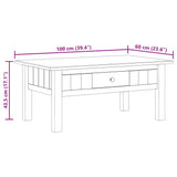 Coffee Table 100x60x43.5 cm Solid Pine Wood Panama Range - Extra Image
