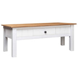 Coffee Table White 100x60x43.5 cm Solid Pine Wood Panama Range