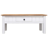 Coffee Table White 100x60x43.5 cm Solid Pine Wood Panama Range