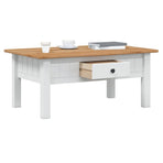 Coffee Table White 100x60x43.5 cm Solid Pine Wood Panama Range