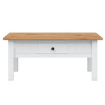 Coffee Table White 100x60x43.5 cm Solid Pine Wood Panama Range