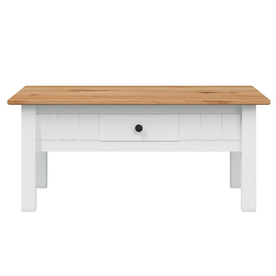Coffee Table White 100x60x43.5 cm Solid Pine Wood Panama Range