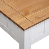 Coffee Table White 100x60x43.5 cm Solid Pine Wood Panama Range - Close-Up Angle