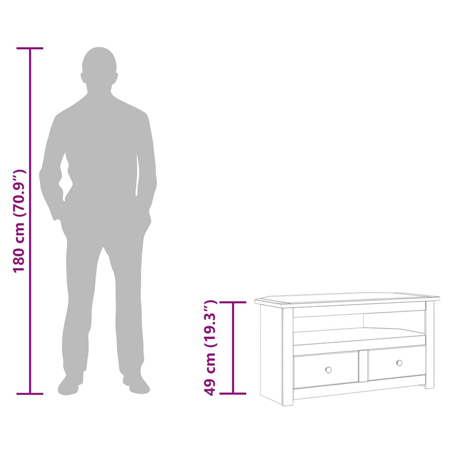Corner TV Cabinet 93x49x49 cm Solid Pine Panama Range