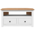 Corner TV Cabinet White 93x49x49 cm Solid Pine Panama Range