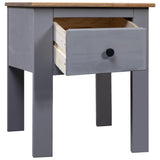 Bedside Cabinet Grey 46x40x57 cm Pine Panama Range - Front View