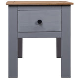 Bedside Cabinet Grey 46x40x57 cm Pine Panama Range - Side View
