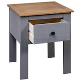 Bedside Cabinet Grey 46x40x57 cm Pine Panama Range - 45-Degree Angle