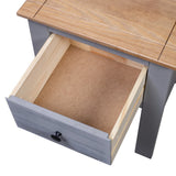 Bedside Cabinet Grey 46x40x57 cm Pine Panama Range - Close-Up Angle