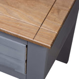 Bedside Cabinet Grey 46x40x57 cm Pine Panama Range - Low Angle