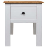 Bedside Cabinet White 46x40x57 cm Pine Panama Range - Side View