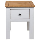 Bedside Cabinet White 46x40x57 cm Pine Panama Range - Rear View