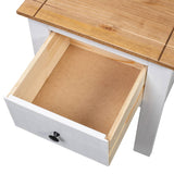 Bedside Cabinet White 46x40x57 cm Pine Panama Range - Close-Up Angle