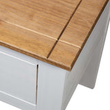 Bedside Cabinet White 46x40x57 cm Pine Panama Range - Low Angle