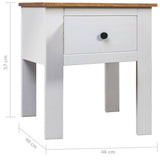 Bedside Cabinet White 46x40x57 cm Pine Panama Range - Extra Image