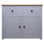 Sideboard Grey 93x40x80 cm Solid Pinewood Panama Range