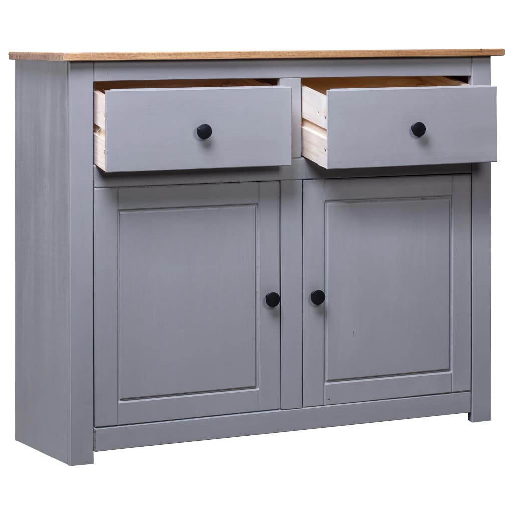Sideboard Grey 93x40x80 Cm Solid Pinewood