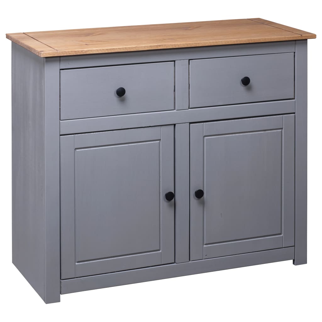 Sideboard Grey 93x40x80 Cm Solid Pinewood